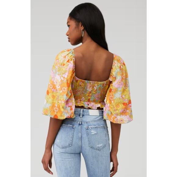 Show Me Your MuMu Jenna Cropped Top Groovy Blooms Size‎ XS - Picture 3 of 12